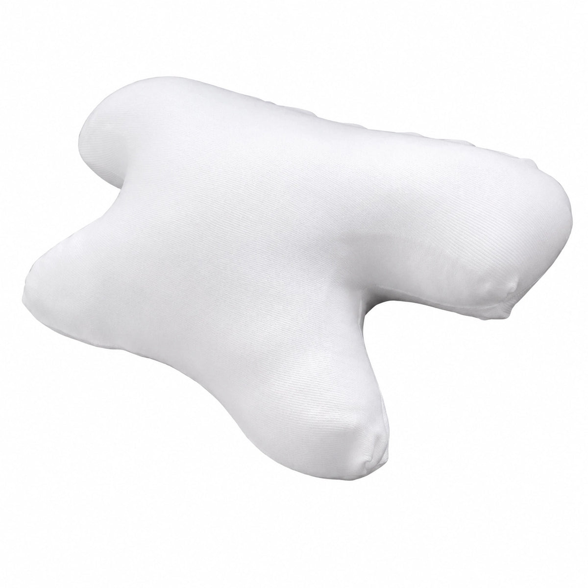 Side view of the Original CPAP pillow showing its soft fibre-filled shape