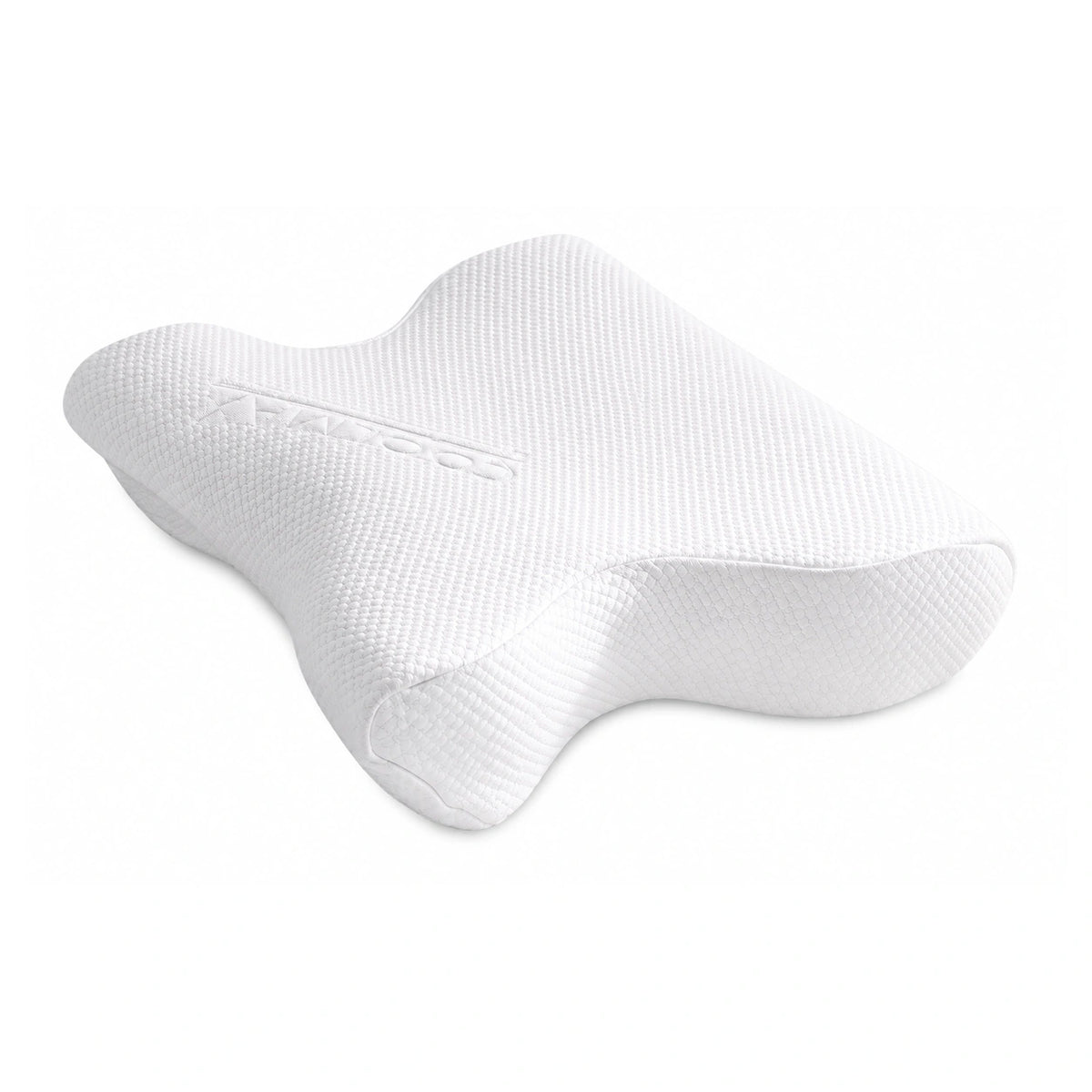 Travel CPAP pillow with side cut-outs and breathable cover