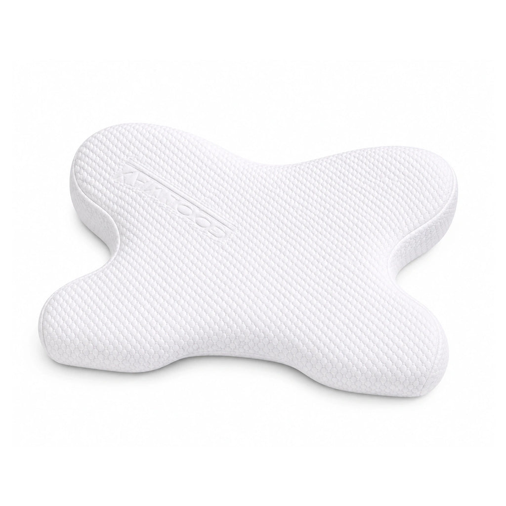 Top view of the travel CPAP pillow showing both side cut-outs
