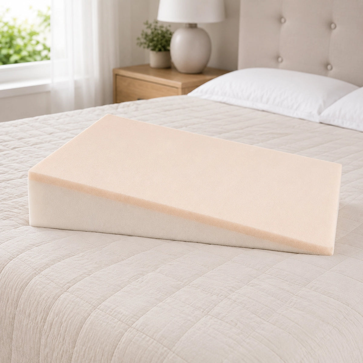 Supportive foam core inside Lumerly bed wedge